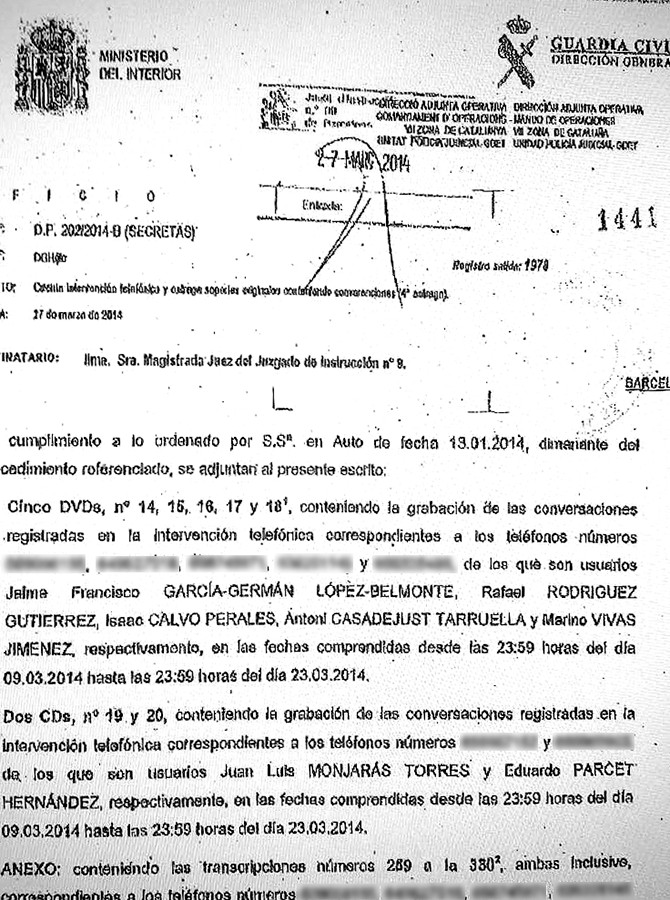Sumario encontrado por la Guardia Civil en el registro de la casa de Antoni Vives / CG