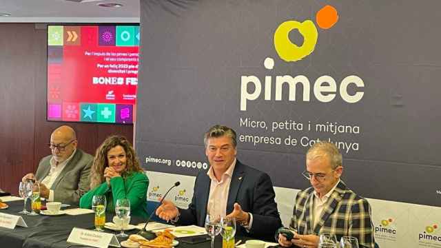 El presidente de Pimec, Antoni Cañete, en un desayuno informativo / EP