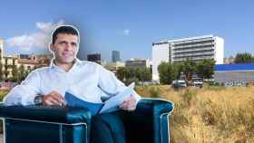 Khalil Khatel, dueño de Paxton Hotels, y el solar de Barcelona donde levantará su segundo alojamiento.