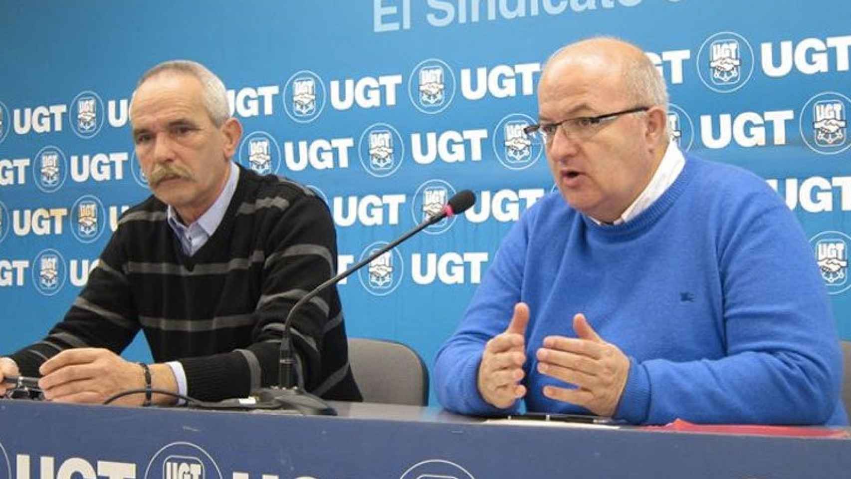 Miguel Ángel Cilleros (derecha), presenta su candidatura a la secretaría general de UGT