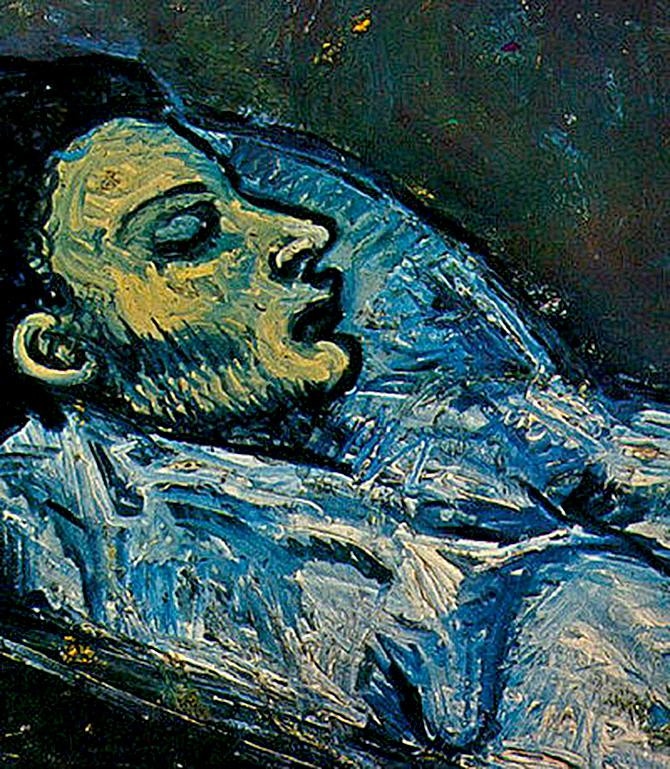 Casagemas retratado por Picasso en su lecho de muerte