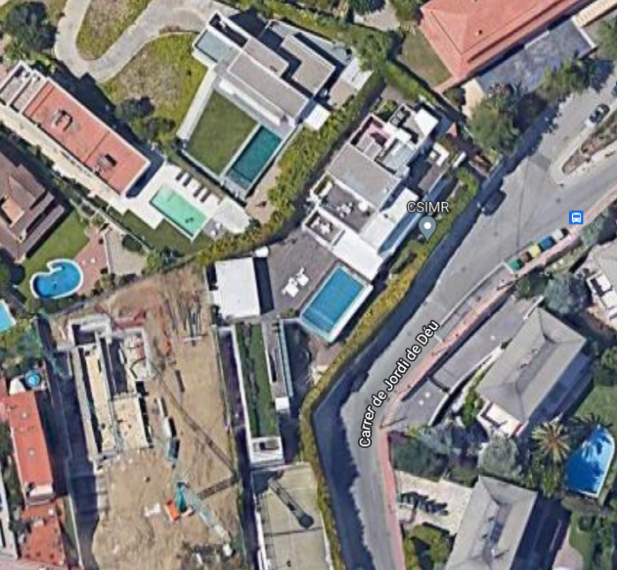 Mapa de la casa de Piqué y Shakira en Esplugues /GOOGLE