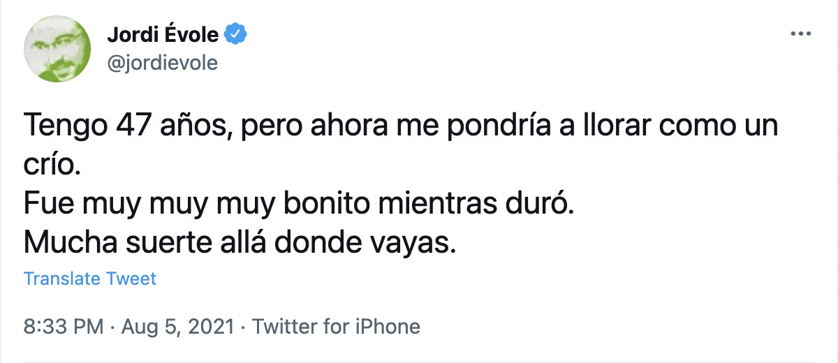 Reacción de Jordi Évole / TWITTER