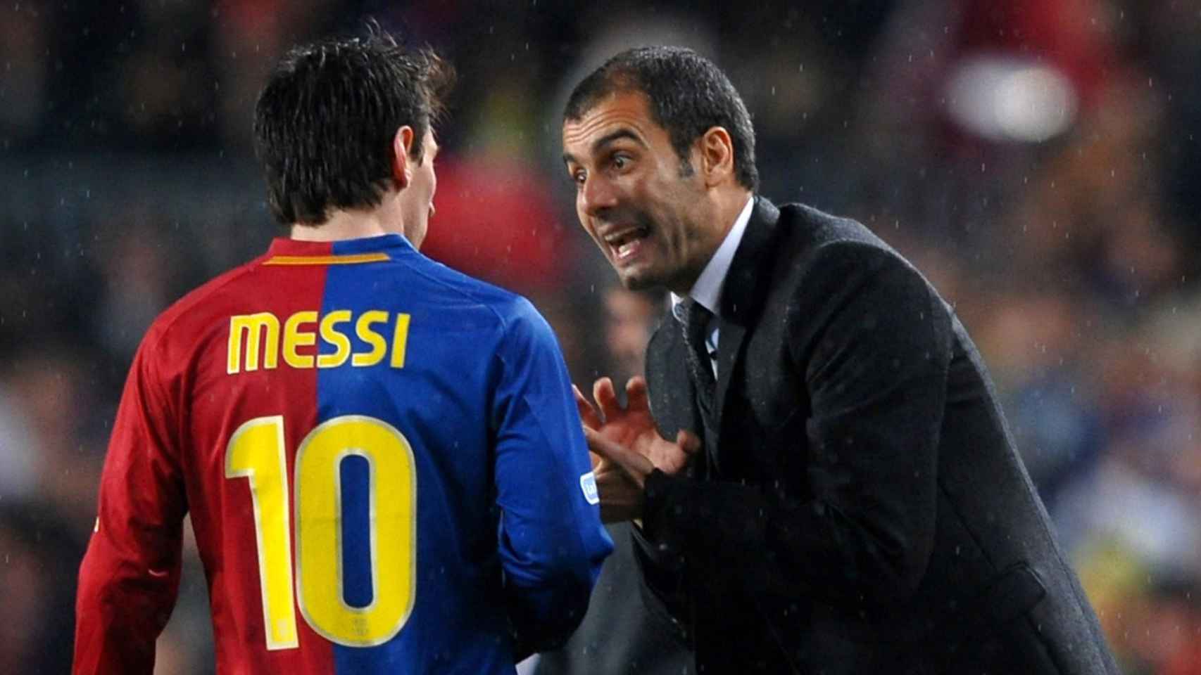 Messi y Guardiola en la etapa de ambos en el Barça