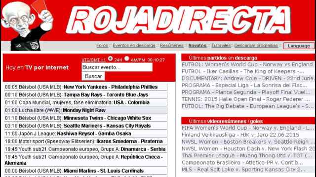 Imagen de archivo de la página 'Rojadirecta' / REDES