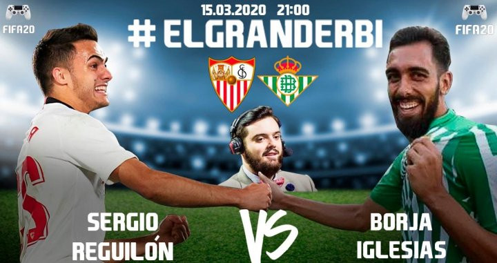 Cartel del partido del FIFA entre Reguilón y Borja Iglesias / Twitter
