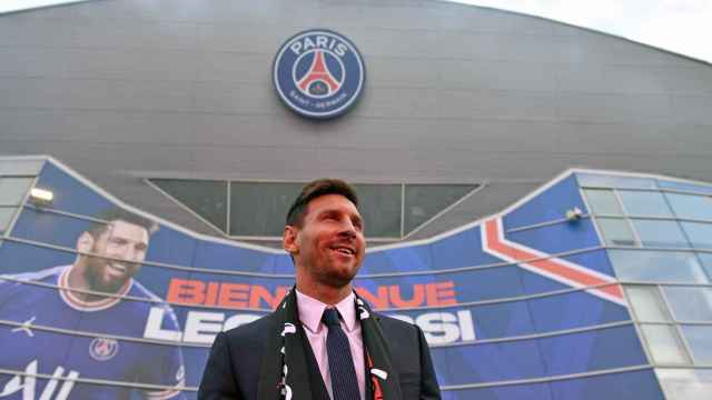 Leo Messi en una imagen de su presentación con el París Saint-Germain / PSG