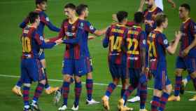 Los jugadores del Barça celebrando un gol / FC Barcelona