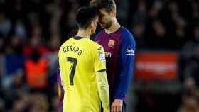 Una foto de Gerard Piqué y Gerard Moreno durante el Barça - Villarreal / EFE