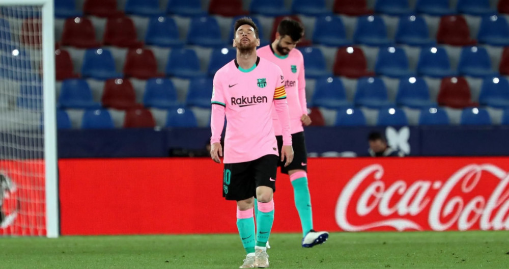 Messi lamentando el empate contra el Levante / FC Barcelona