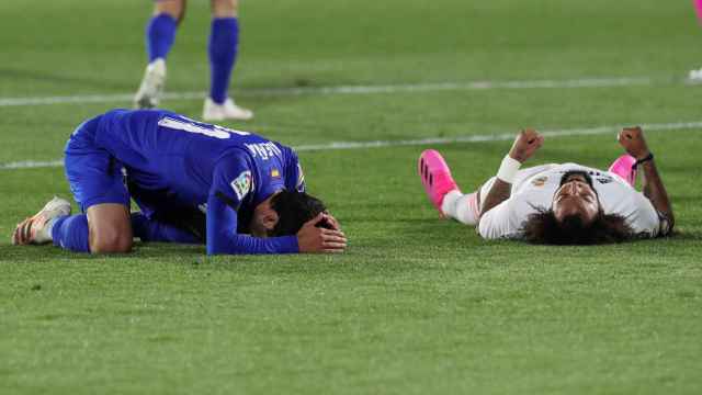 Marcelo lamentando una ocasión contra el Getafe / EFE