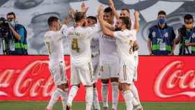 Los jugadores del Real Madrid celebrando el tanto contra el Villarreal / EFE