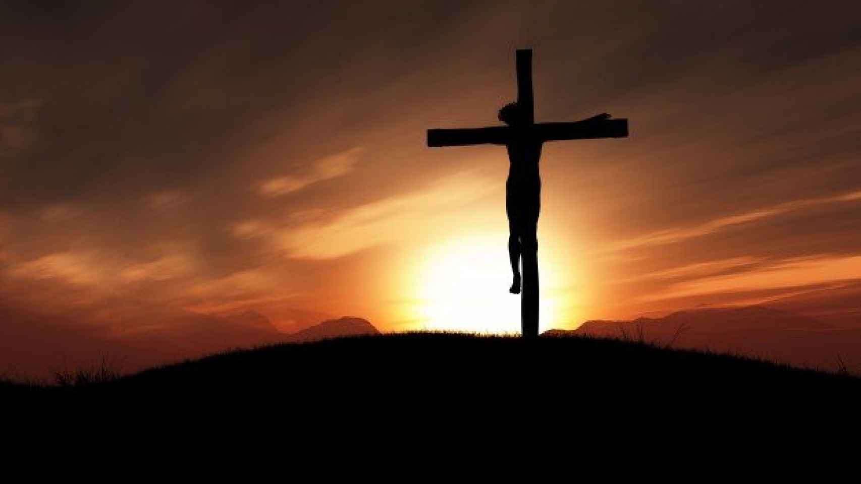 Imagen que simula a Jesús colgado en la cruz / CG