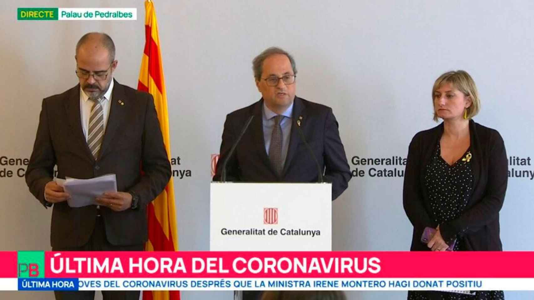 Miquel Buch, Quim Torra y Alba Vergés, presidente y consejeros de la Generalitat / CG