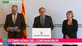 Miquel Buch, Quim Torra y Alba Vergés, presidente y consejeros de la Generalitat / CG