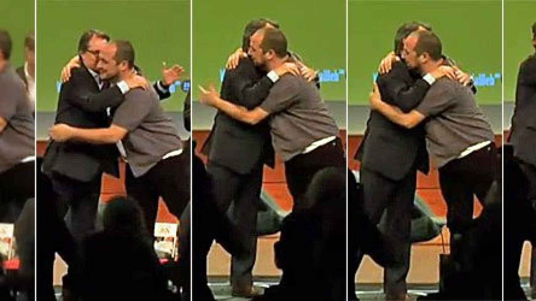 Artur Mas y David Fernández, el pasado mes de junio, reeditando el abrazo que se dieron el 9N