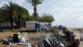 Los estragos de las inundaciones en un camping de les Cases d'Alcanar / EFE