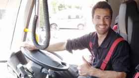 Junior, en uno de los vehículos de bomberos de Barcelona / CG