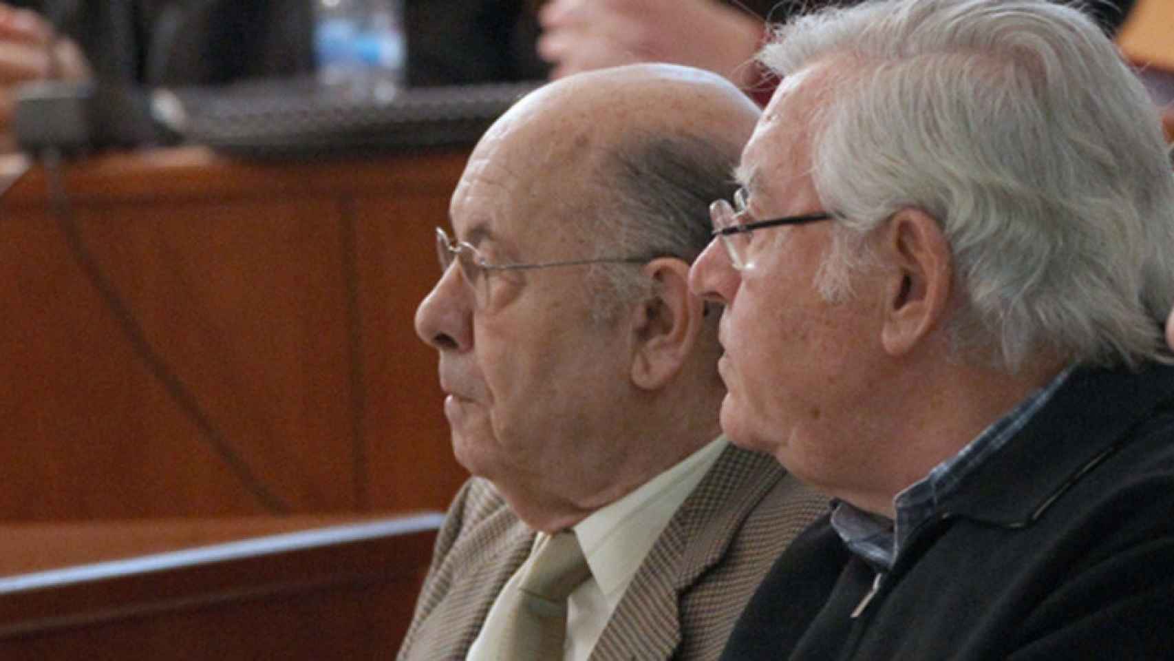 Félix Millet y Jordi Montull, en el juicio por el hotel del Palau de la Música que concluyó en absolución / EFE