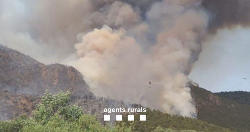 Un helicóptero de los bomberos en el incendio forestal de Lleida / BOMBERS GENERALITAT