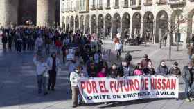 Protesta del comité de empresa de Nissan del sábado pasado en Ávila.