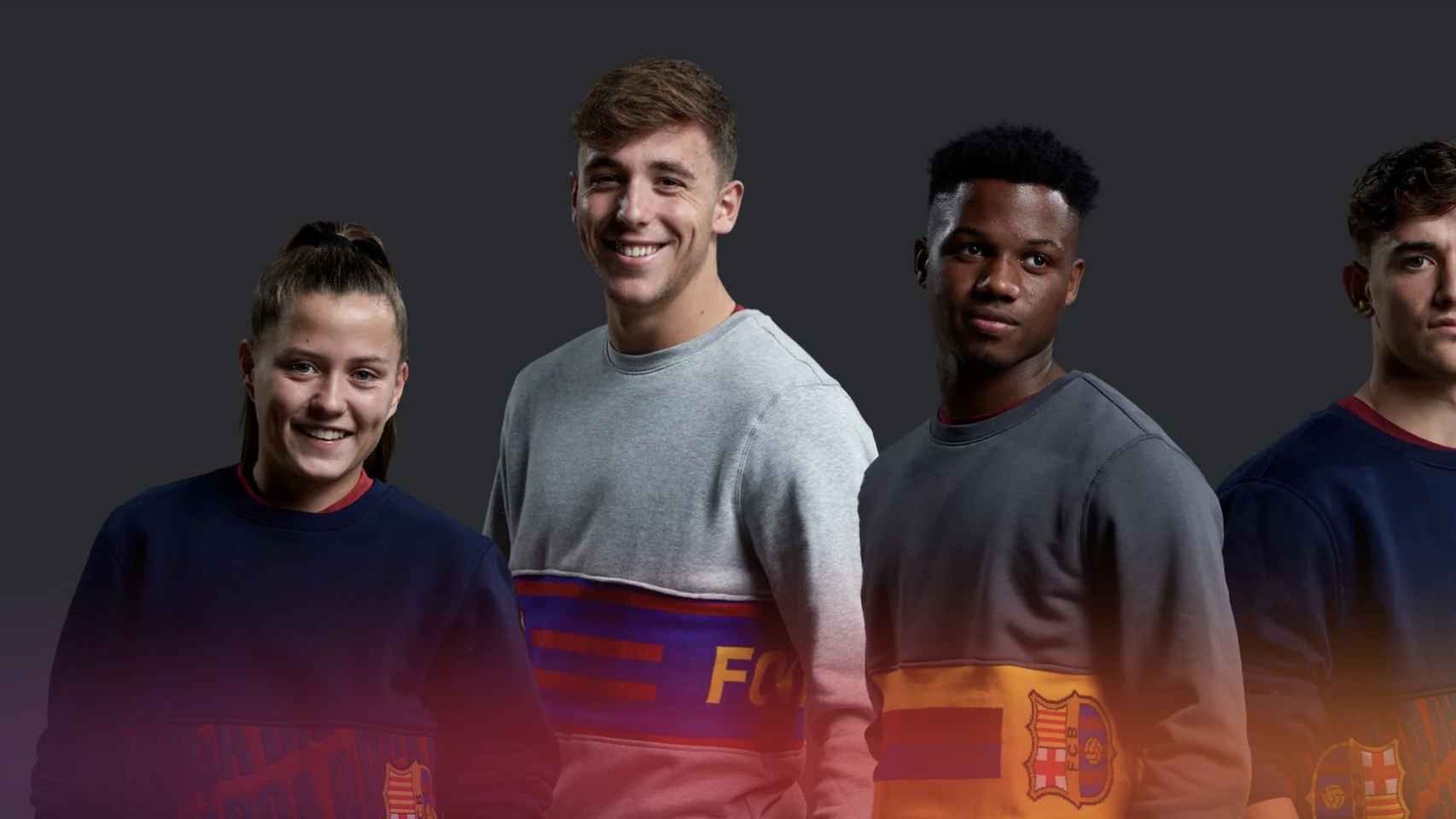 Ansu Fati, Gavi y Nico presentan las nuevas sudaderas del Barça