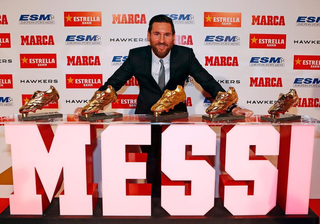 Leo Messi recoge su quinta bota de oro / INSTAGRAM