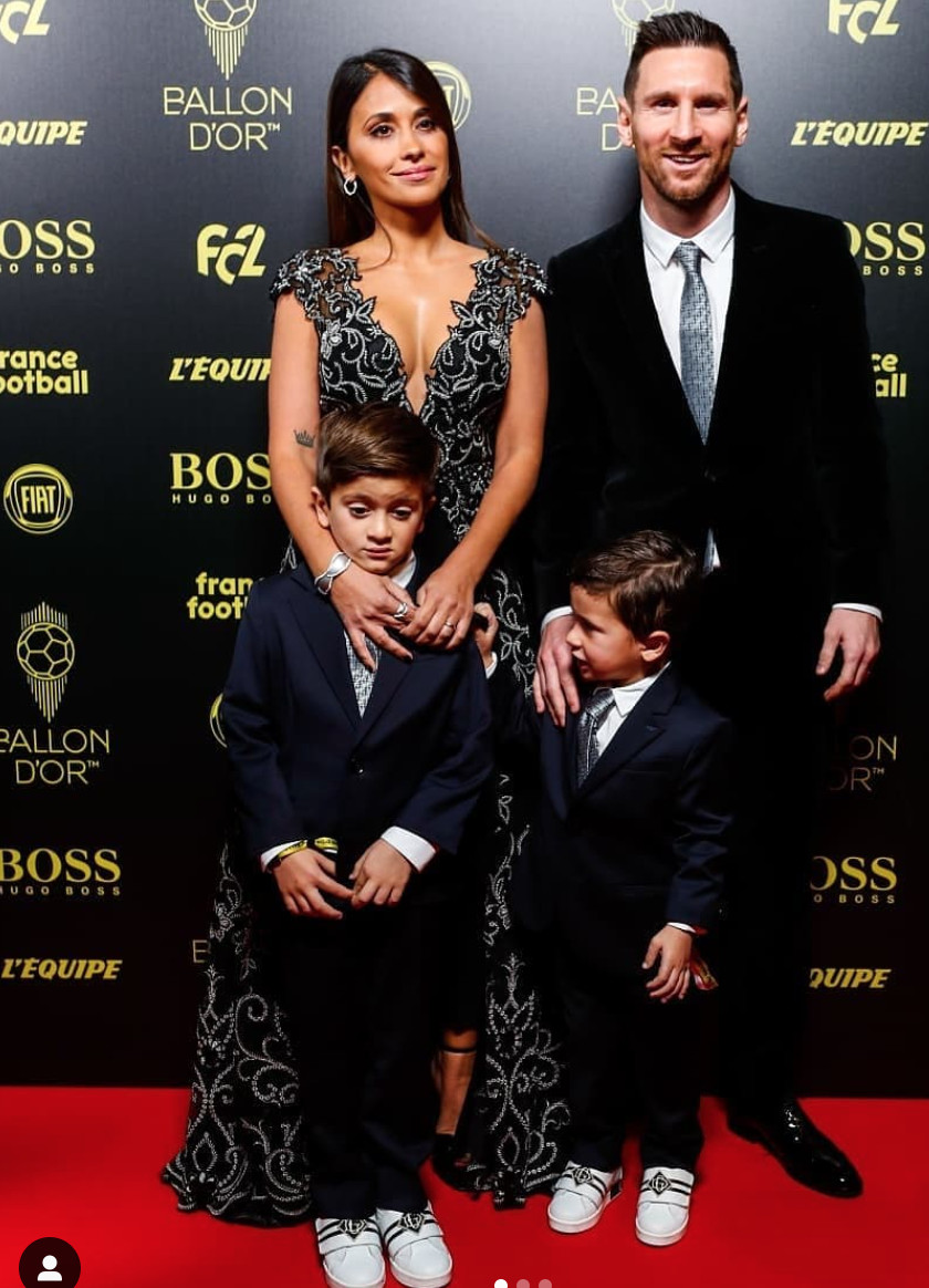 Leo Messi, Antonella Roccuzzo y sus dos hijos