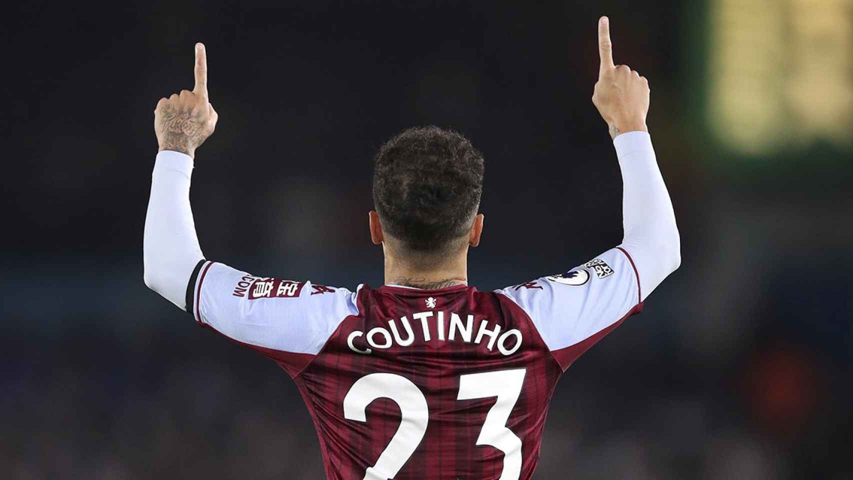 Coutinho, celebrando una anotación con el Aston Villa, en un partido de Premier League / ASTON VILLA