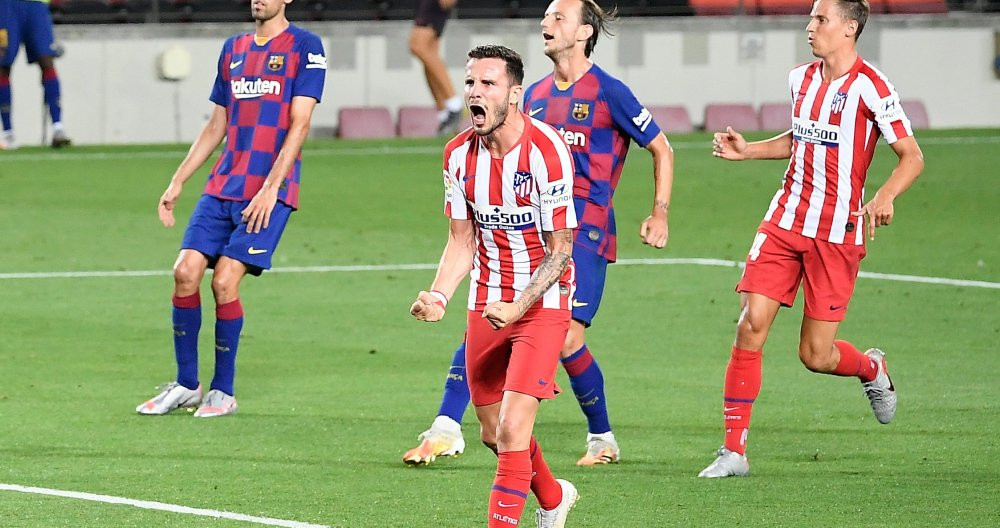 Saúl Ñíguez celebrando un gol en el Camp Nou / EFE