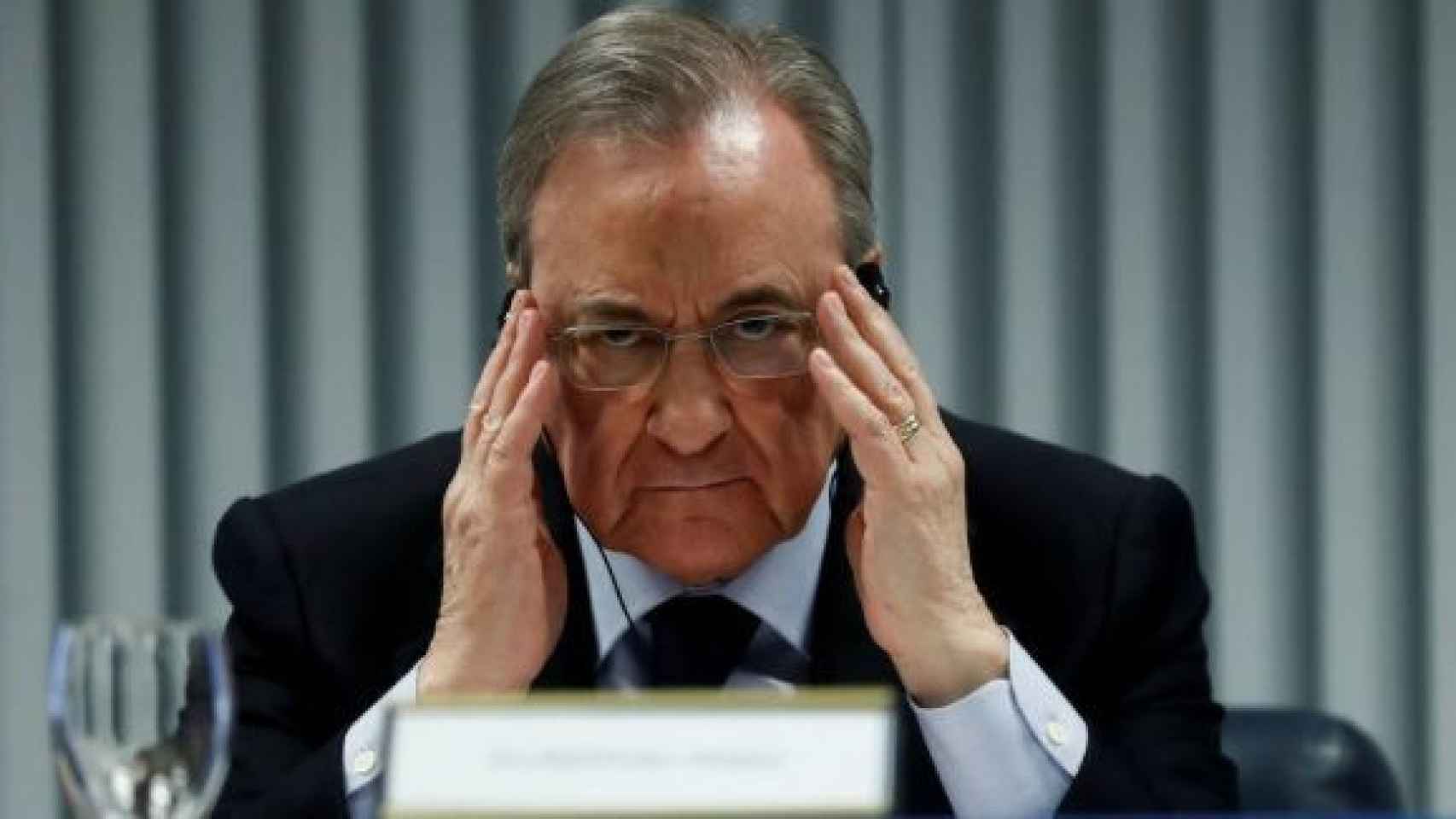 Florentino Pérez, presidente del Real Madrid, en una conferencia de prensa | REDES