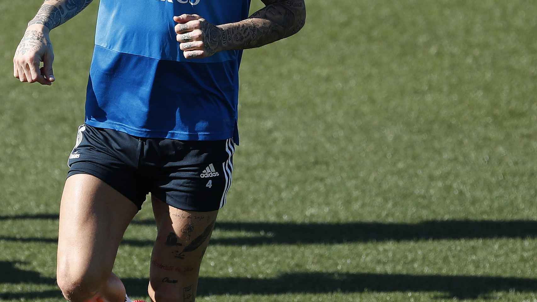 Sergio Ramos en un entrenamiento con el Real Madrid / EFE