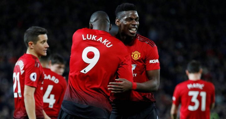 Una foto de Lukaku y Pogba celebrando un gol del Manchester United / Twitter