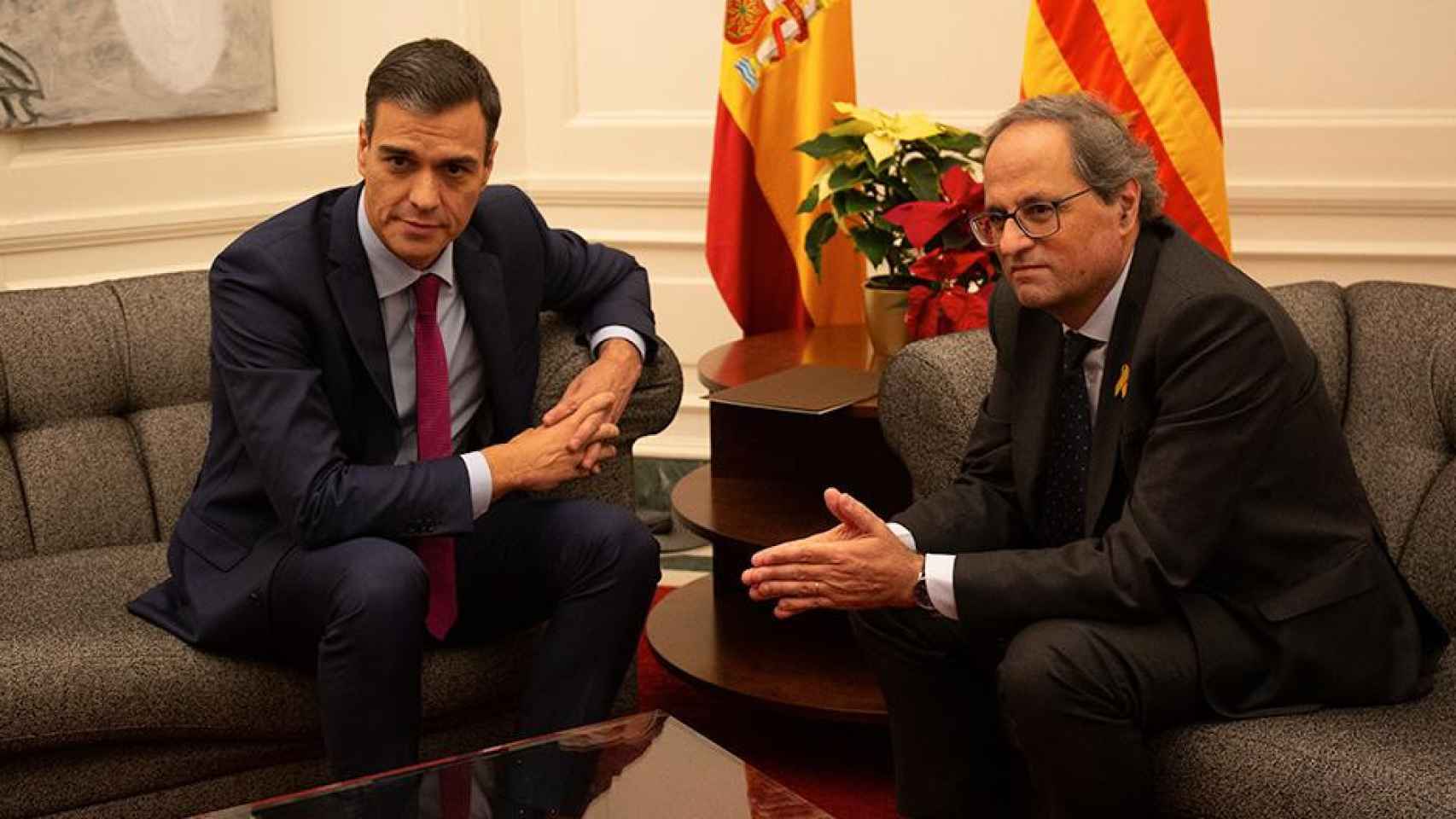 El presidente de España, Pedro Sánchez, y el presidente de Cataluña, Quim Torra / EP