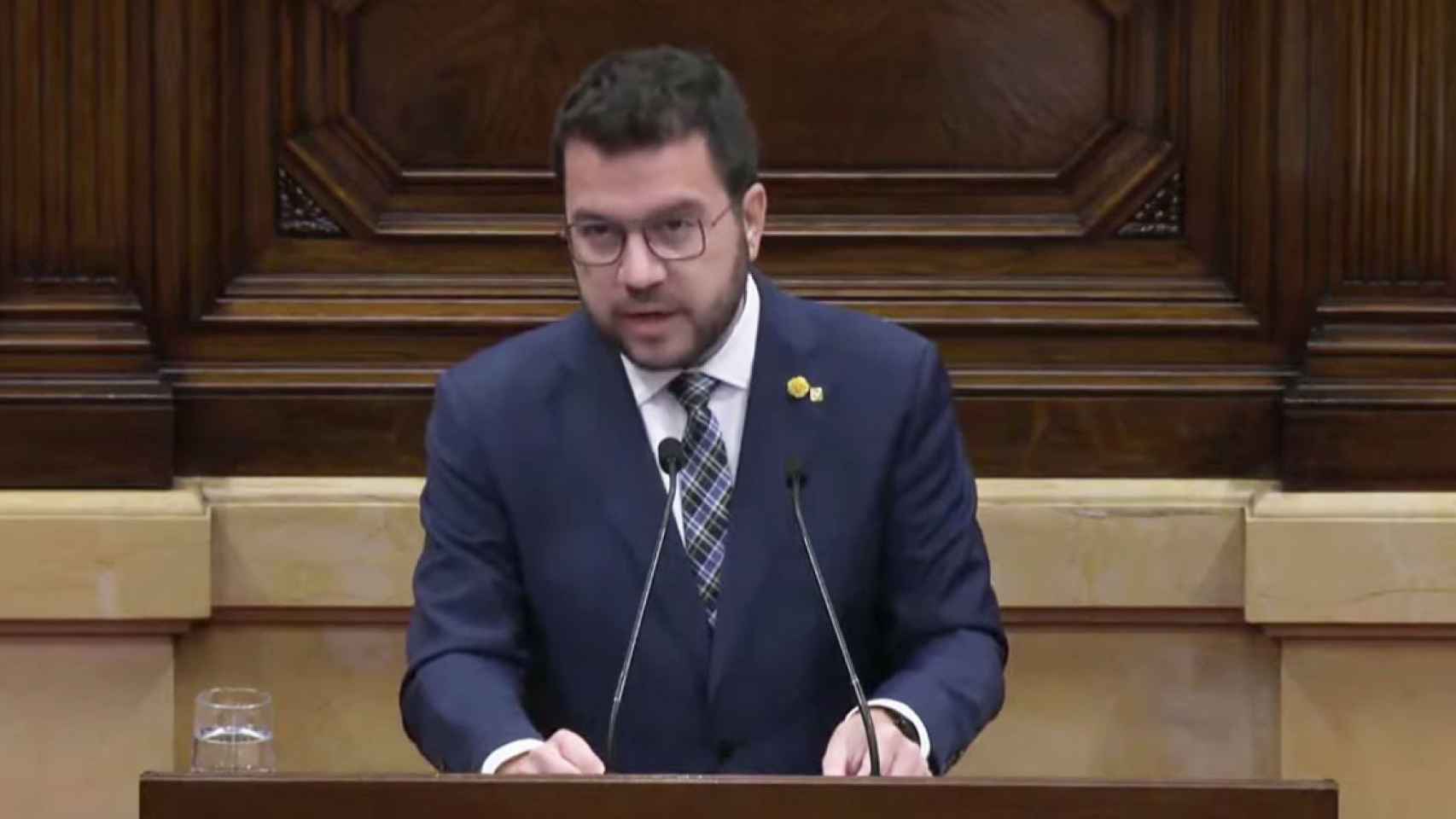 Pere Aragonès, presidente de Govern, en el Parlament / CG
