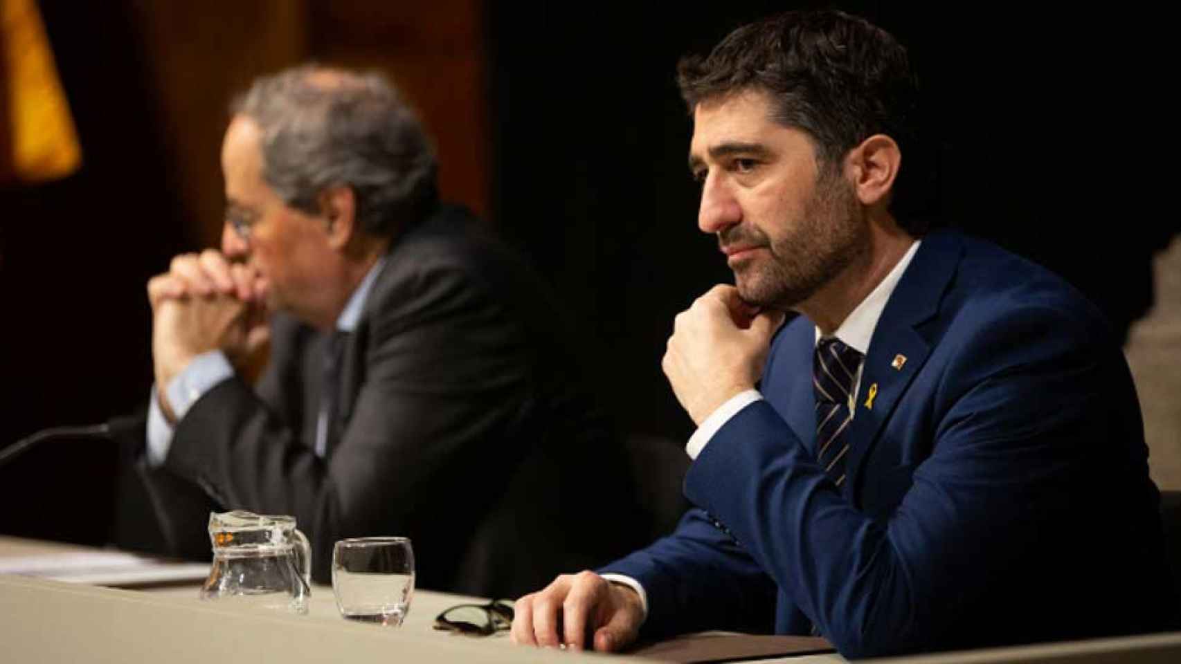 El presidente de la Generalitat, Quim Torra, junto a su consejero de Políticas Digitales y Administraciones Públicas, Jordi Puigneró / EUROPA PRESS