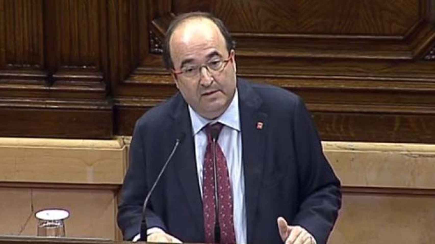 El primer secretario del PSC, Miquel Iceta, en el Parlament / CG