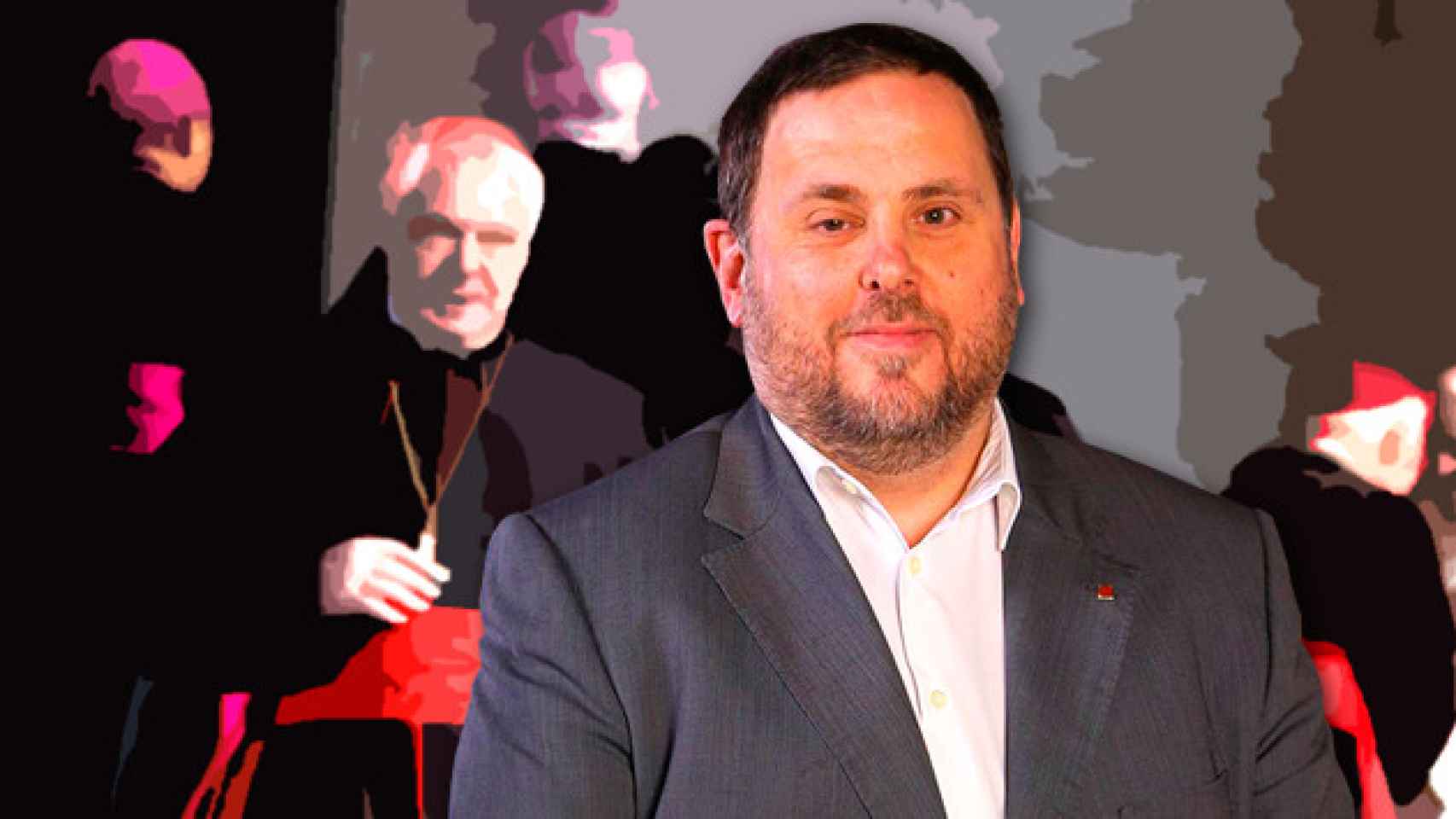 Oriol Junqueras, el vicepresidente de la Generalitat. Detrás varios cardenales / CG