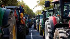 La protesta con tractores del campo catalán el sábado 23 de septiembre en Lleida / EFE