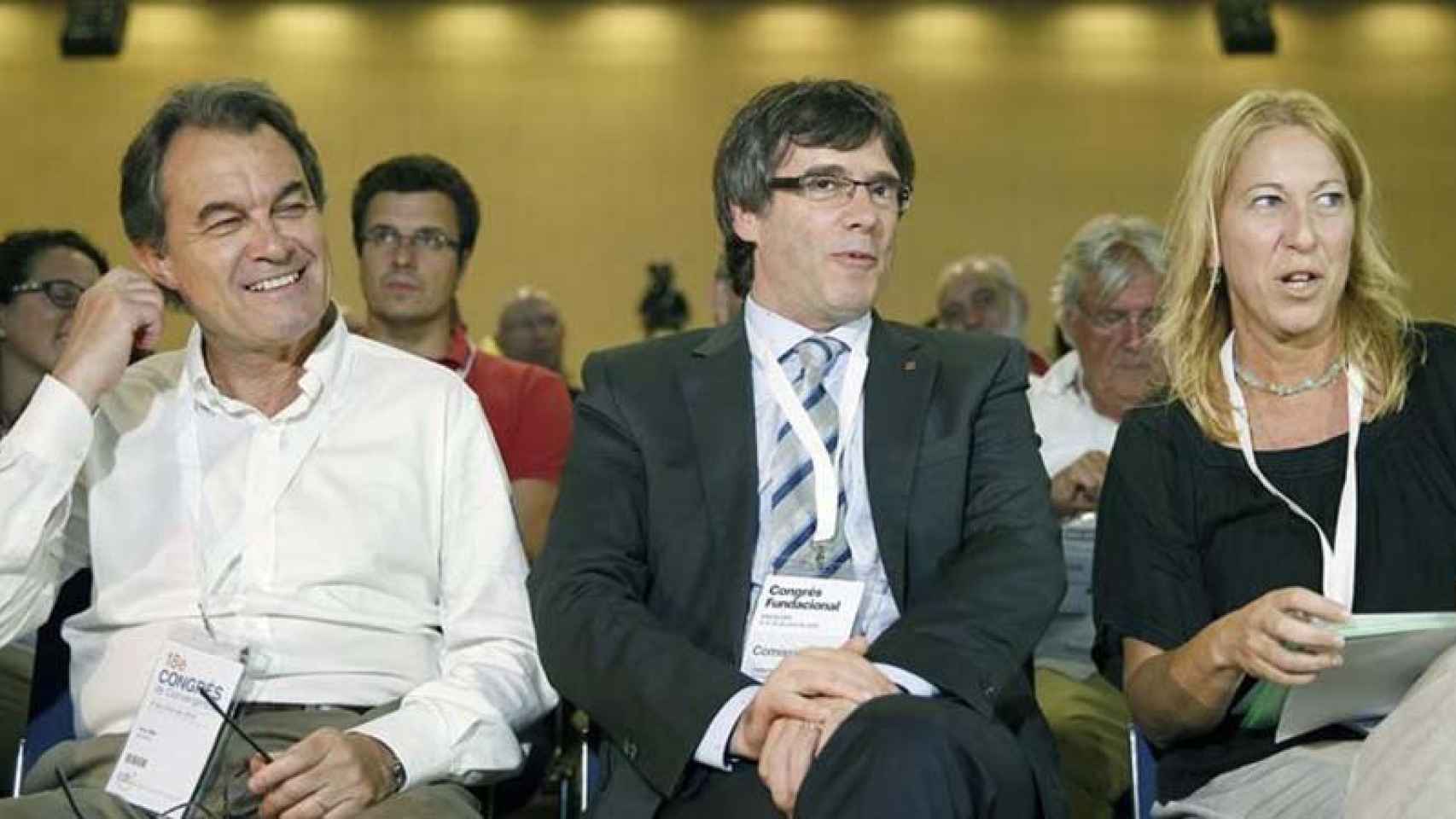Artur Mas, Carles Puigdemont y Neus Munté, en el congreso de refundación de CDC: