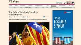 Editorial del 'Financial Times' contra el proyecto independentista catalán