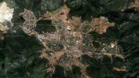 Imagen aérea de Begues (Barcelona)