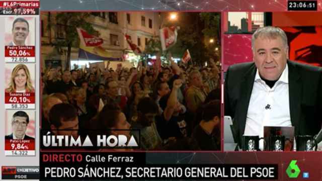Antonio García Ferreras en el especial 'Al Rojo Vivo' para analizar las primarias del PSOE y la victoria del Real Madrid