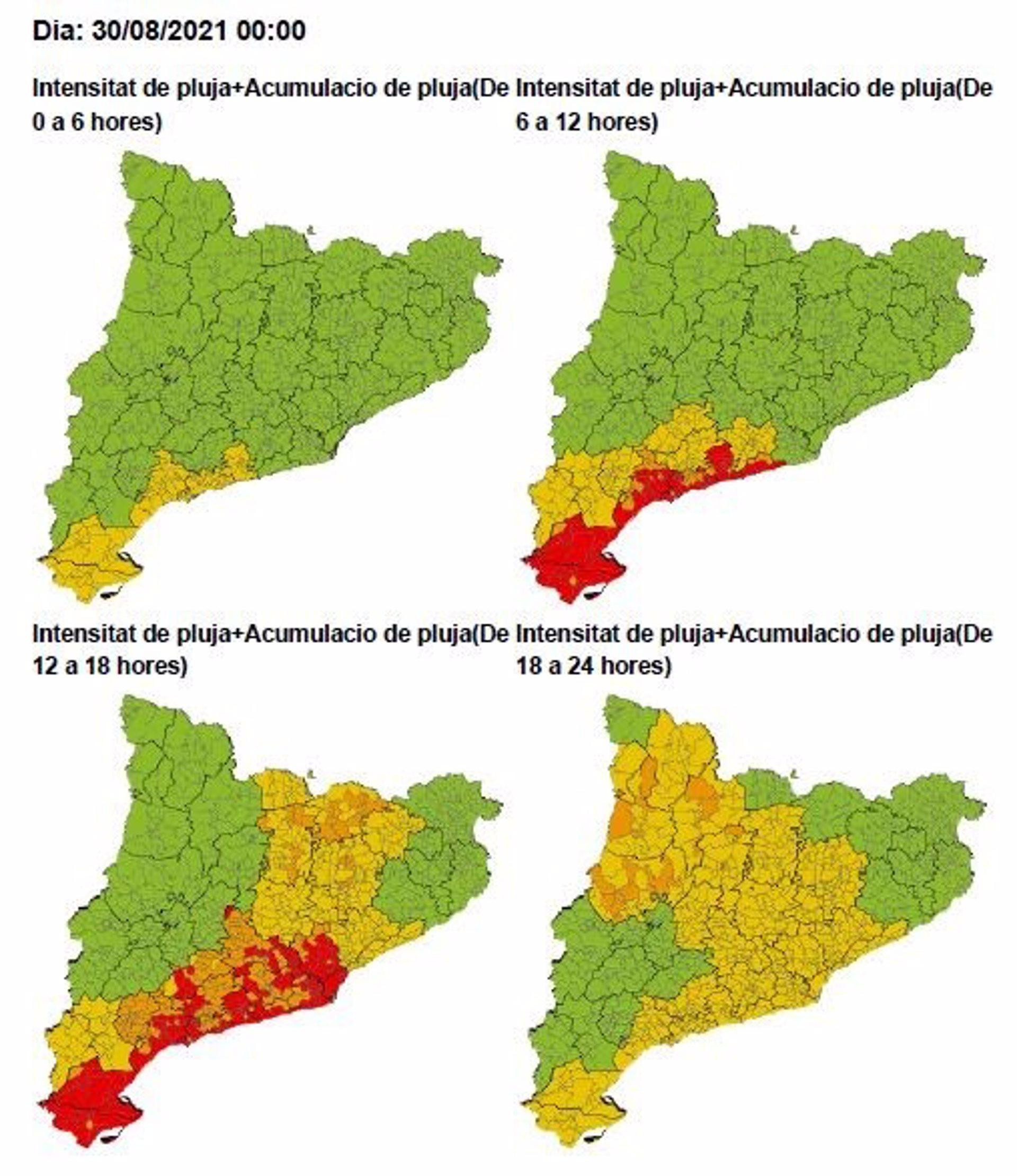 Evolución del episodio de lluvias intensas en Cataluña / GOVERN