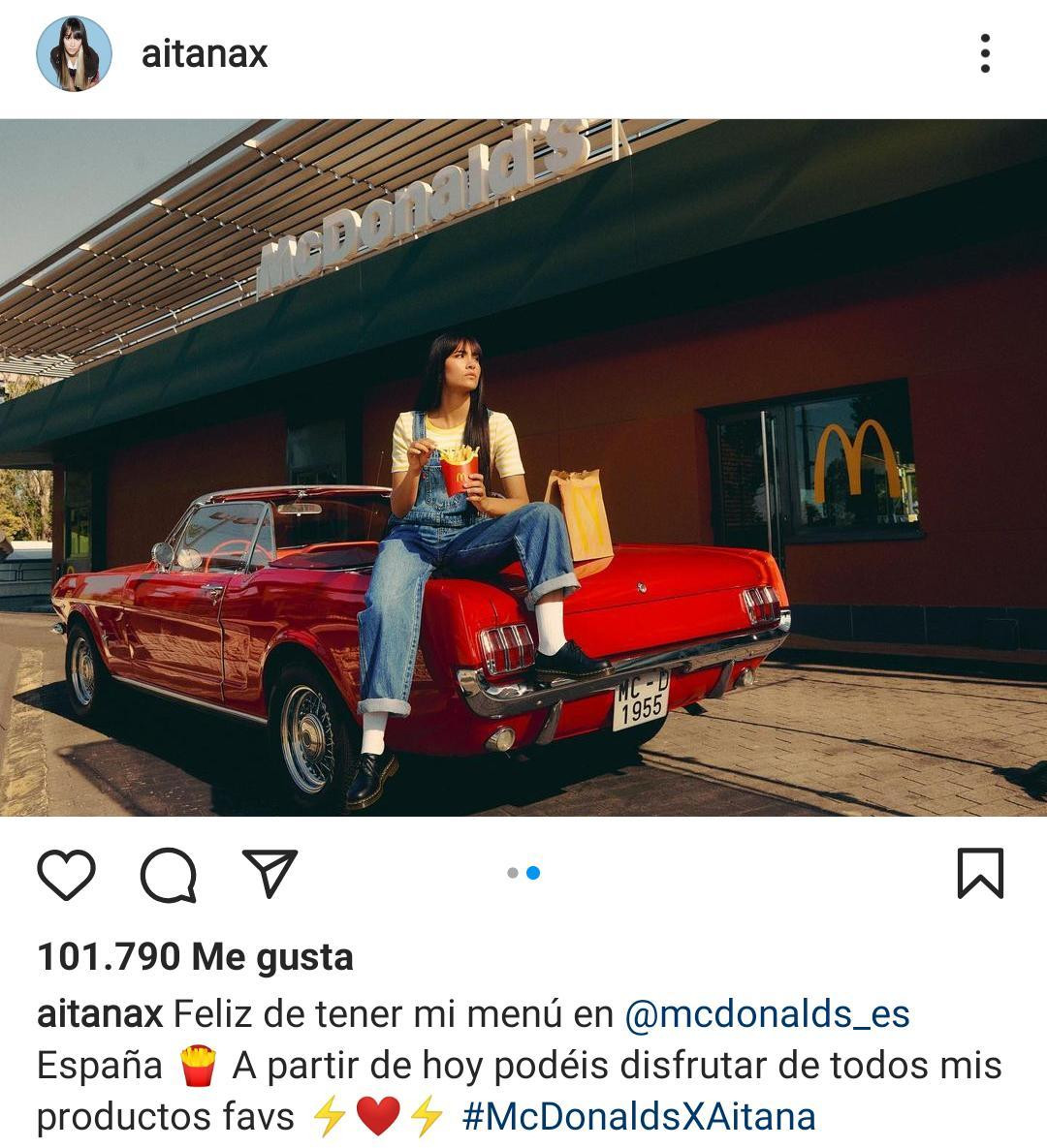 Aitana en un anuncio de McDonalds / INSTAGRAM