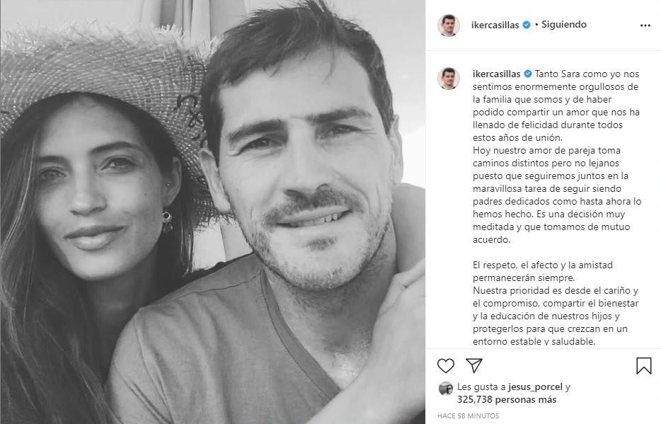 El comunicado conjunto de Iker Casillas y Sara Carbonero / INSTAGRAM