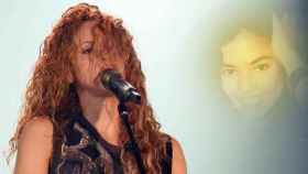 Shakira, durante un concierto y con una imagen de cuando era más joven / FOTOMONTAJE DE CULEMANÍA