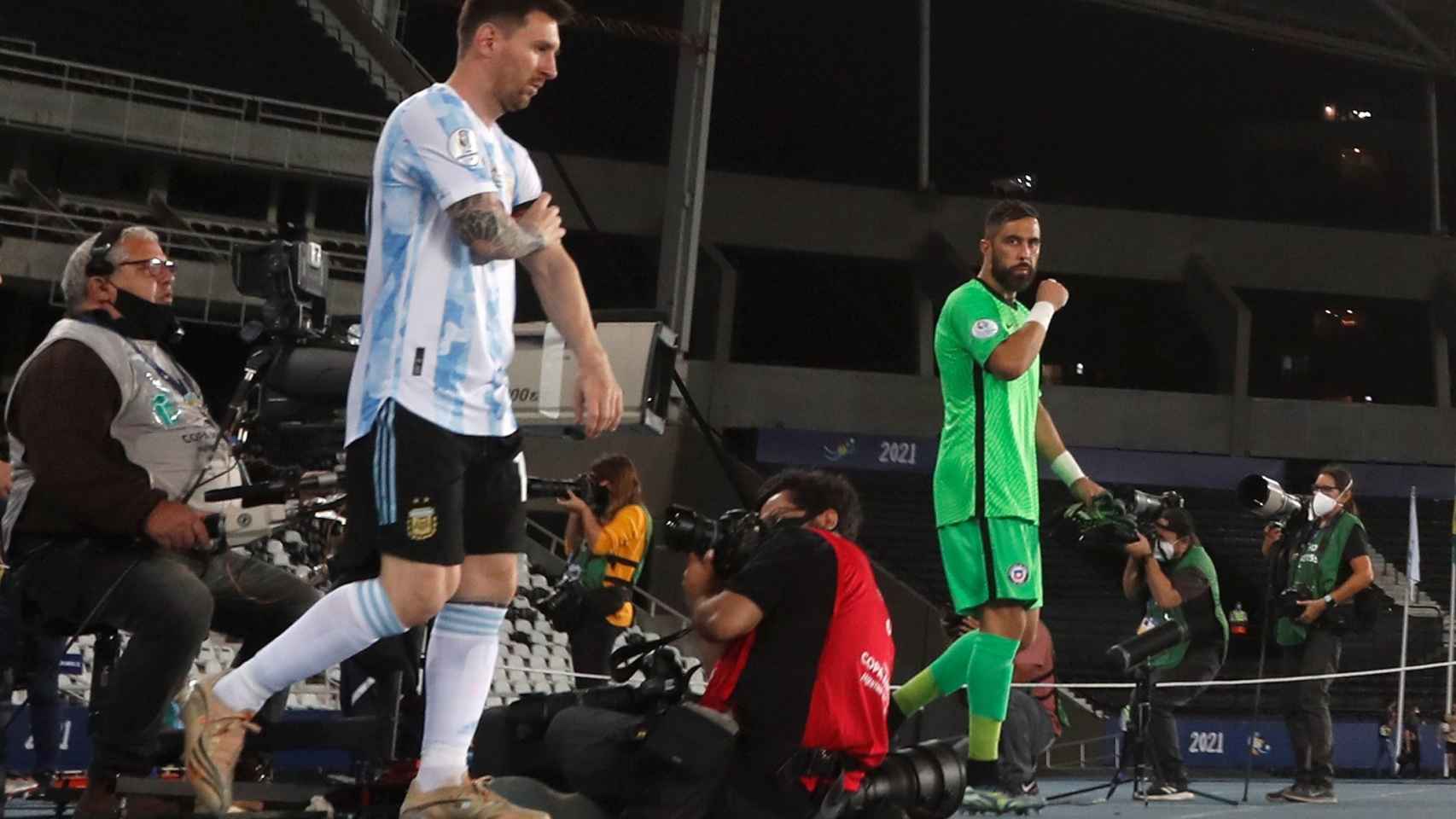 Messi durante el partido de Argentina contra Chile de la Copa América / EFE