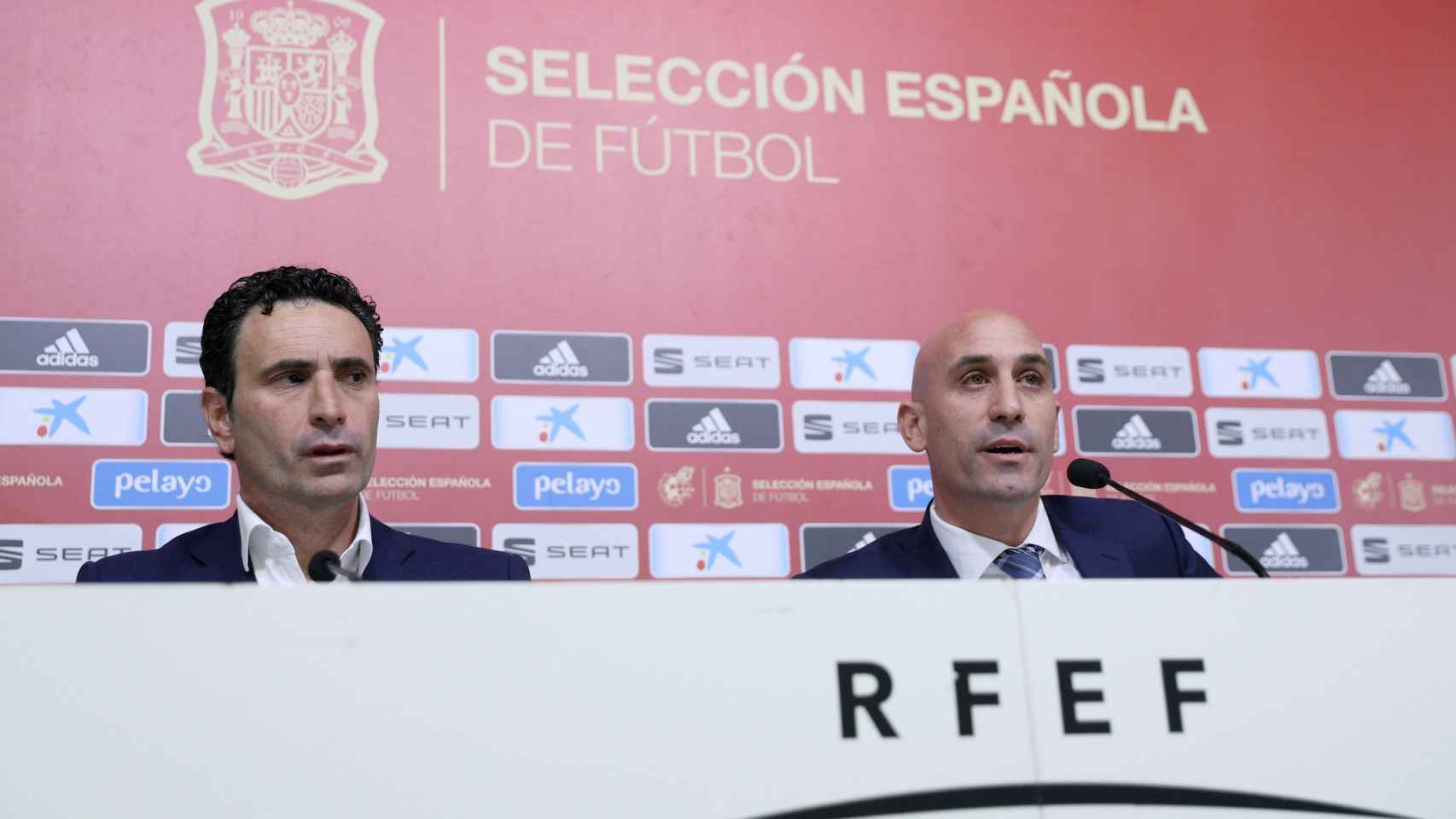 Molina y Rubiales en rueda de prensa con la RFEF / EFE
