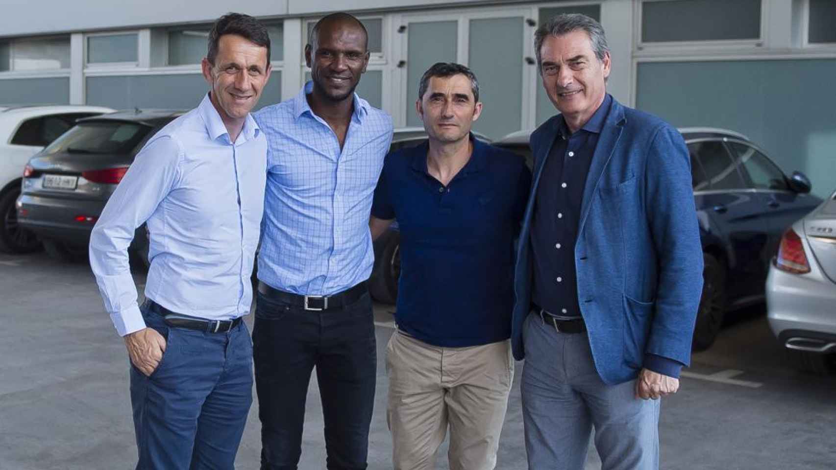 Ramon Planes, Eric Abidal, Ernesto Valverde y Pep Segura / FCB